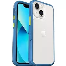 Funda Para iPhone 13 Mini Case Transparente Bumper Azul Case