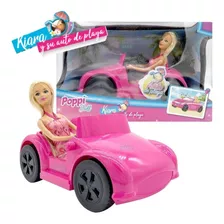 Muñeca Articulada Kiara Y Su Auto De Playa Niñas - Met Y Mas