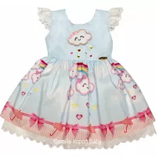 Vestido Festa Chuva De Benção Infantil Luxo Promoção