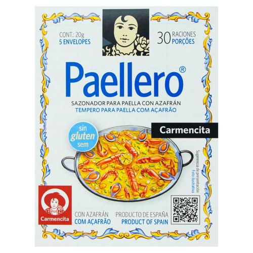 Tempero Para Paella Com Açafrão Paellero Carmencita Caixa 20g 5 Unidades