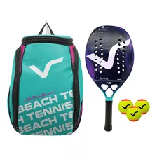 Raquete Beach Tennis Shine 12k Carbon 3 Bolas E Mochila Vg+