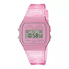 Relógio Casio Digital Rosa Transparente F-91ws-4df