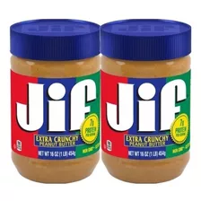 2 X Manteiga Amendoim Extra Crunchy - Jif - Importada: Usa
