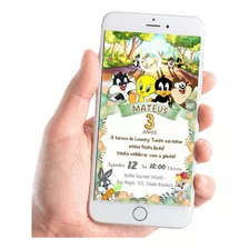 Convite Digital Animado Com Vídeo Looney Tunes