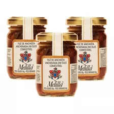 3 Un Filé De Anchova Importado Melilla 90g Aliche P/ Pizza