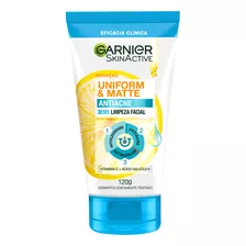 Sabonete Facial 3 Em 1 Uniform & Matte Antiacne 120g Garnier Momento De Aplicação Dia/noite Tipo De Pele Acneica/oleosa