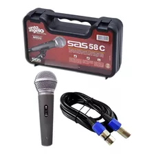 Microfone Santo Angelo Sas58c Com Chave Estojo Cabo 5 Metros Cor Cabo Xlr X Xlr