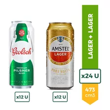 Cerveza Grolsch Lata 473ml X12 + Amstel Lager Lata 473ml X12