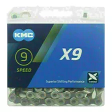 Cadena Kmc X9 Plata 9v Silver Grey Para 9 Velocidades 