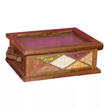 Caja De Te Madera Vidrio Semilla Organizador X12 Regalo Papa