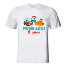 Camiseta Aniversário Infantil Masculina Festa Léo Caminhão 