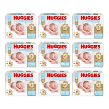 Kit 9un Fraldas Descartáveis Huggies 100 Primeiros Dias Rn 