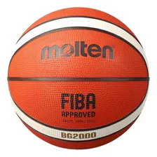 Balón Basquetbol Molten Bg2000 No. 7 Hule Fiba Baloncesto Color Naranja/beige