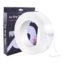 Cinta Doble Contacto Faz Transparente 5 Metros Ivy Grip Tape Color Blanco