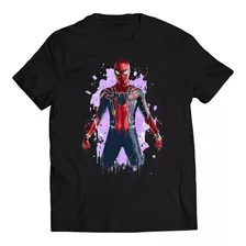 Polera Marvel Spider-man - Fondo Acuarela Morado