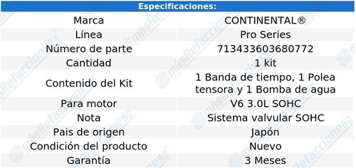 Kit Distribucin Bomba Agua 3000gt V6 3.0l 97-99 Pro Series Foto 3