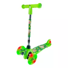 Patinete Infantil 3 Rodas Ajustavel Com Led Verde