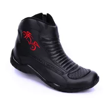 Bota Motociclista Cano Baixo De Couro Motoqueiro Motoboy 