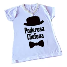 Camiseta Baby Look Feminina Poderosa Chefona Com Pérolas