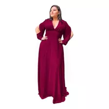 Vestido Longo Manga Vazada Plus Size Tendência 2024 Tnm