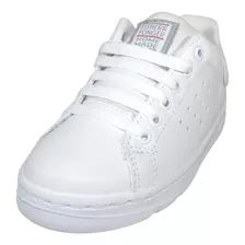 Tenis Piel Escolar Agujeta Fisher Blanco Niño/niña 22-26