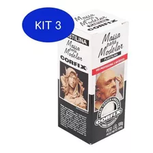 Kit 3 Massa De Modelar Plastilina 500g Corfix - Branco