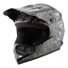 Capacete Motocross Infantil Cartoon Racing Juvenil Masculino Cor Preto Tamanho Do Capacete 54