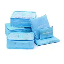 Set De 6 Organizadores Para Valija Travel Pouch Celeste