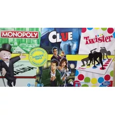 Juegos De Mesa Hasbro 3 En 1 Monopoly-clue-twister Empaque 3