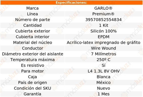 Jgo Cables Bujias Starlet 1.3l 8v Ohv 83-84 Garlo Premium Foto 2