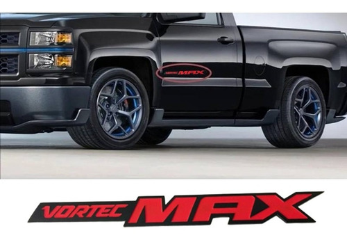 Emblemas Vortec Max Todas Las Chevrolet Y Gmc Negro/rojo Foto 2