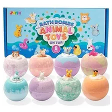 Bombas De Baño Para Niños Con Juguetes De Animales 8 Pack 