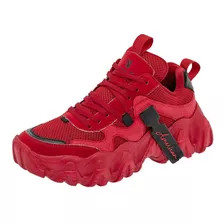 Tenis Chunky American Fire A62 Para Mujer Color Rojo E6