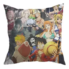 Capa Almofada Animes Variados Naruto One Piece One Punch Man