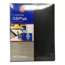 Cubierta Para Engargolar Gbc P3562 Paq 50 Pzs T/carta Negro