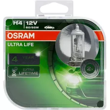 Par De Lâmpada Osram Ultra Life H4 12v 60/55w Fábrica Alemã