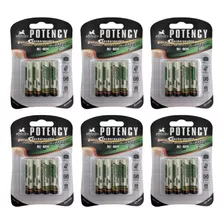 6 Cartela Pilha Palito Recarregável 2700mah Aaa C/4 Unidade