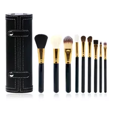 Set De 9 Pinceles Brochas Maquillaje Profesional Estuche