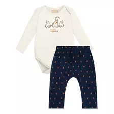 Conjunto Milon Bebê Menino Body Calça Saruel Inverno P M G