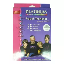 Papel Platinum Transfer Carta X 5 Hjs (ropa Oscura)
