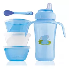 Kit Refeição Alimentação Potes Mamadeira Bico Macio Infantil