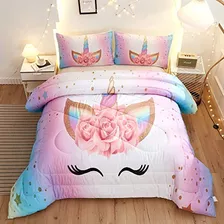 Ropa De Cama De Unicornio Juegos De Edredón De Niña D...