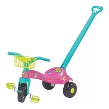 Triciclo Infantil Tico-tico Rosa Ou Azul Com Alça Magic Toys