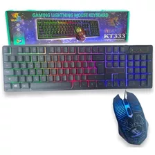 Kit Teclado E Mouse Gamer Com Led Rgb Iluminado 2400dpi