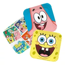 Platos De Bob Esponja Para Cumpleaños X6