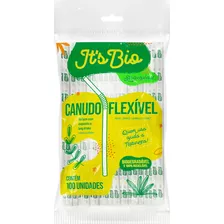 Canudo Flexível Biodegradável Strawplast C/ 200 Unidades Cor Cristal