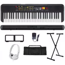 Kit Teclado Musical Yamaha F52 61 Teclas + Suporte X + Fone 