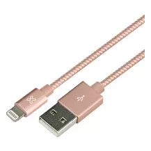 Cable Lightning Tejido Para iPhone 200cm Color Rose Gold