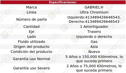 1 Amortiguador Tra Der O Izq Ultra Chromium Logan 15-16 Foto 2