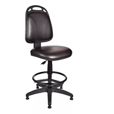 Silla Cajera Diva Banqueta Alta Pc Escritorio Ecocuero Negra